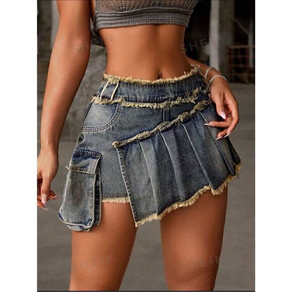 Mid rise denim skirt xxs - Picture 4 of 4